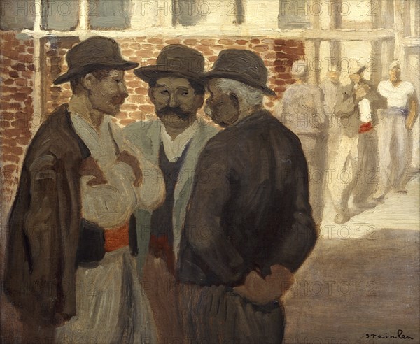 'Ouvriers du Batiment' ('Construction Workers'), c1911. Artist: Theophile Alexandre Steinlen