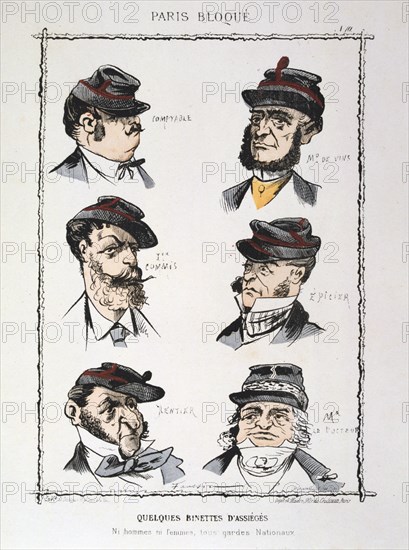 'Quelques Binettes d'Assieges', 1870-1871. Artist: Anon