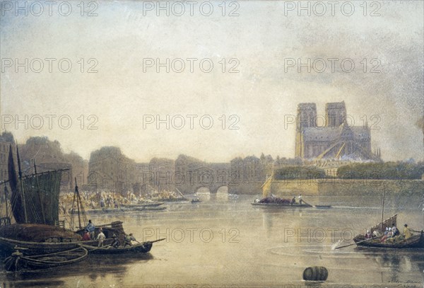 'Notre Dame', Paris, 19th century. Artist: Frederick Nash