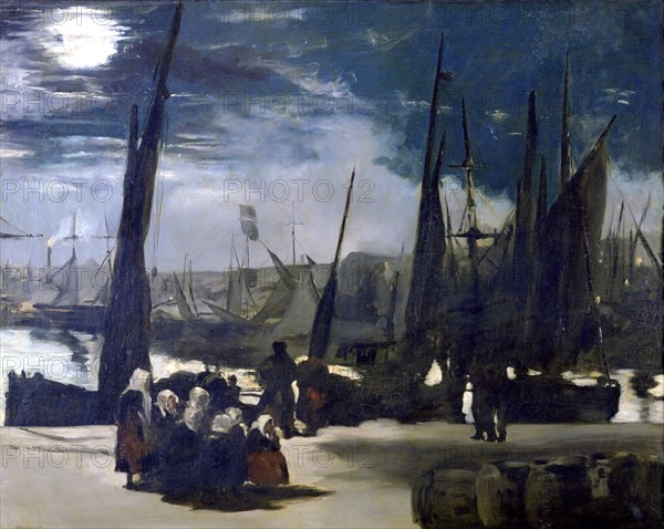 'Moonlight over the Port of Boulogne', 1869. Artist: Edouard Manet