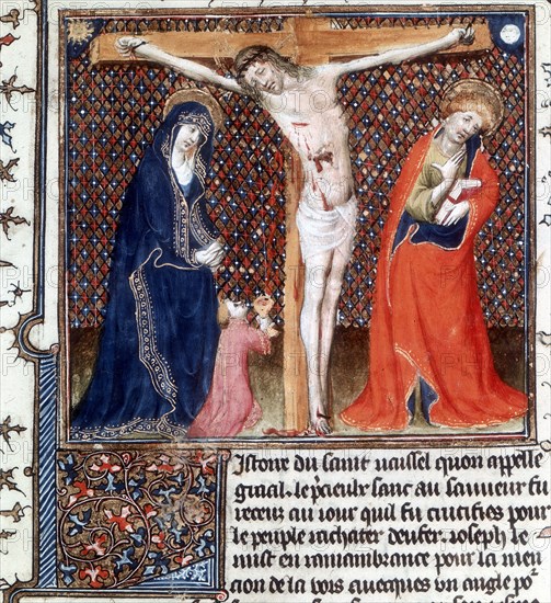 Joseph of Arimathea receiving Christ's blood, 15th century. Artist: Unknown