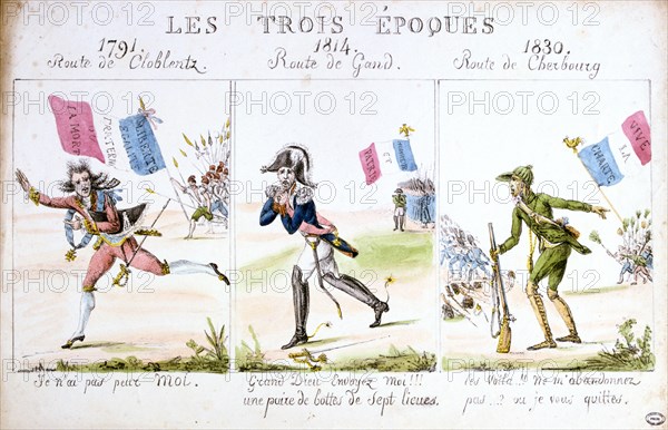 'Les Trois Epoques', Revolution of 1830, Paris. Artist: Unknown