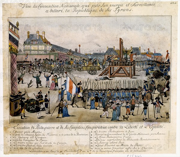 Execution of Robespierre and his accomplices, 1794. Artist: Unknown