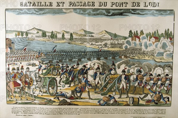 'Battle and crossing of Bridge of Lodi', 11 May, 1796. Artist: Francois Georgin