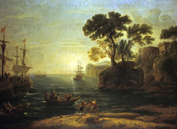 'Arrival of Aeneas in Italy, the Dawn of the Roman Empire', (c1620-1680?). Artist: Claude Lorrain