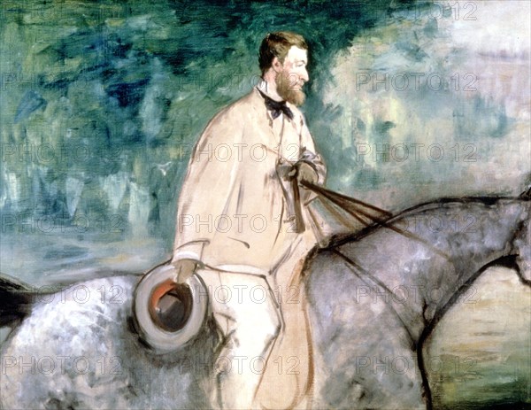 'The Painter Guillaumin on horseback', 1870. Artist: Edouard Manet