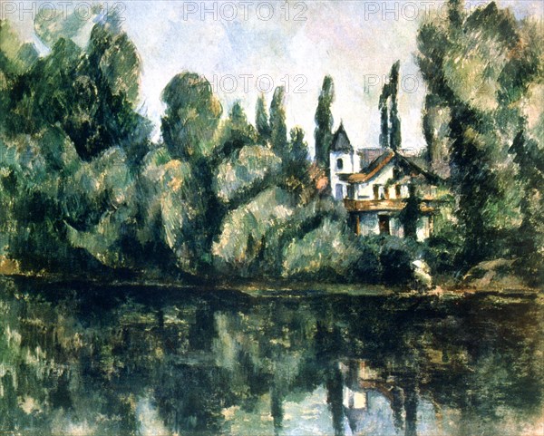 'The Banks of the Marne, Villa on the Bank of a River', c1888. Artist: Paul Cezanne