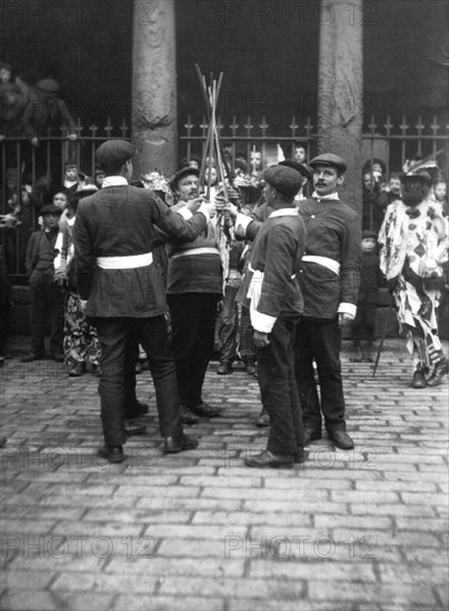 Sleights Sword Dancers, East Side, Whitby, Yorkshire, c1912. Artist: Cecil Sharp