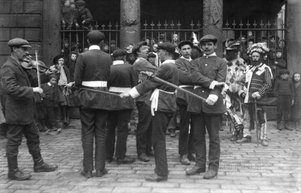 Sleights Sword Dancers, East Side, Whitby, Yorkshire, c1912. Artist: Cecil Sharp