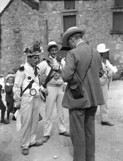 Cecil Sharp with Winster Morris Dancers, Derbyshire, 1908. Artist: Unknown