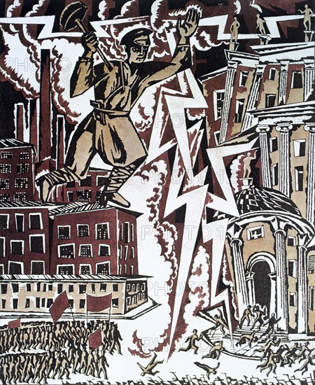 'The Red Lightning', 1919. Artist: Ignaty Nivinsky