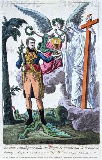 'Catholic worship returned to the French people by 1st Consul Bonaparte', 19th century. Artist: Unknown