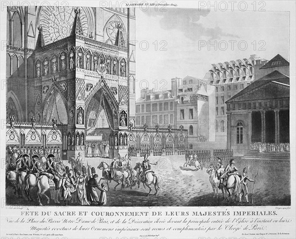 'Arrival at Notre Dame', 2nd December, 1804, 19th century.  Creator: Unknown.