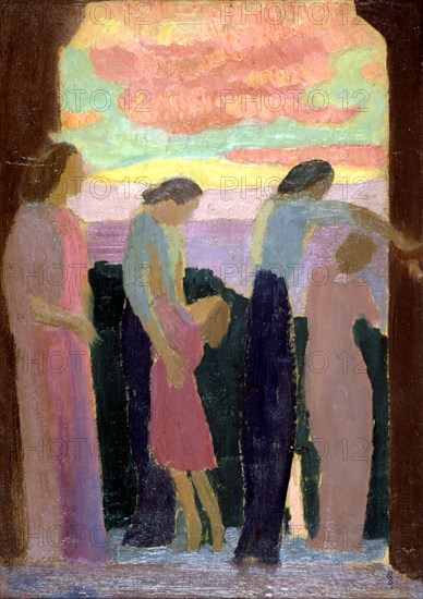 'Marthe Denis and the Children on the Balcony', c1900-1940. Artist: Maurice Denis