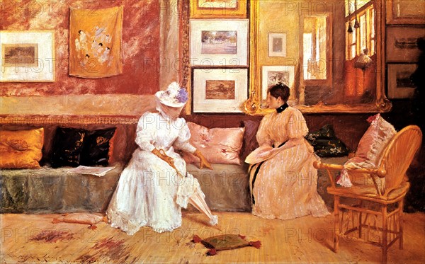 'A Friendly Call', 1895. Artist: William Merritt Chase