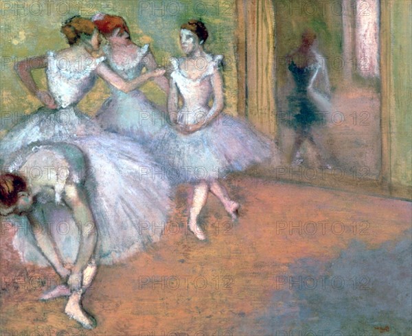 'Four Dancers in the Foyer', late 19th-early 20th century. Artist: Edgar Degas