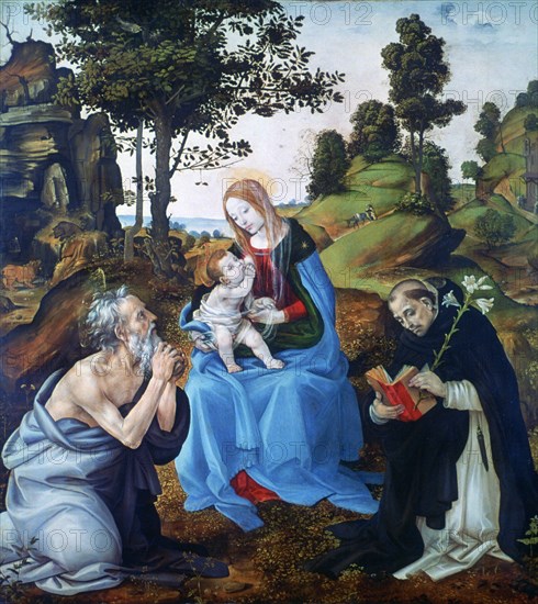 'The Virgin and Child with Saints Jerome and Dominic', c1485. Artist: Filippino Lippi