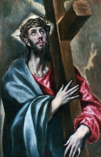'Christ Clasping the Cross', 1600-1610. Artist: El Greco