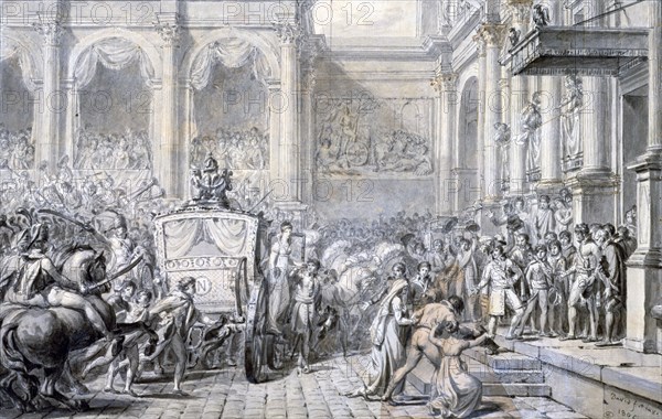 'Arrival at the Town Hall', 1805. Creator: Jacques-Louis David.