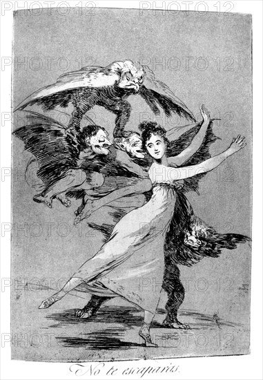 'You will not escape', 1799. Artist: Francisco Goya