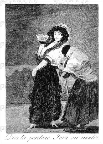 'God forgive her, and it was her mother', 1799. Artist: Francisco Goya
