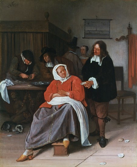 'A Man Offering an Oyster to a Woman', c1660-1665. Artist: Jan Steen