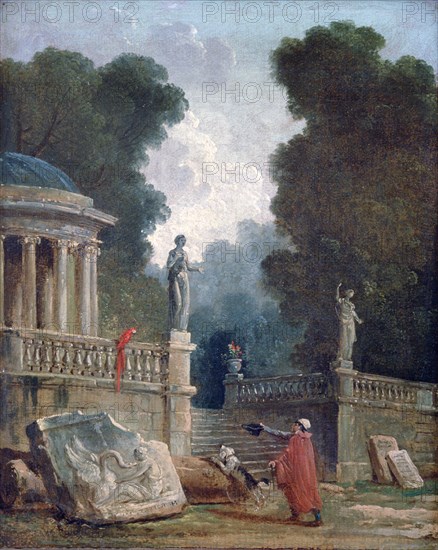 'The Beggar and the Parrot', c1750-1808. Artist: Robert Hubert