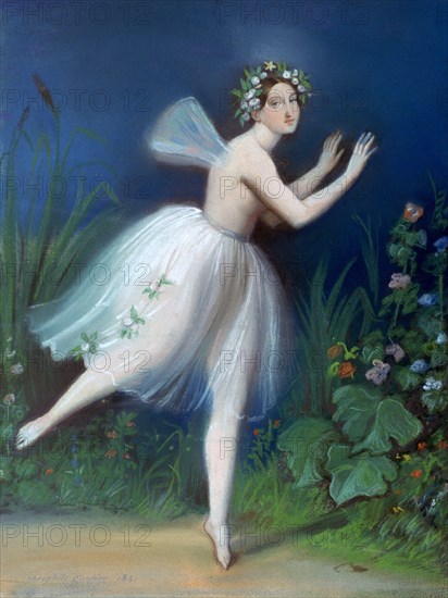 'Portrait of Carlotta Grisi in Giselle', 1841. Artist: Theophile Gautier