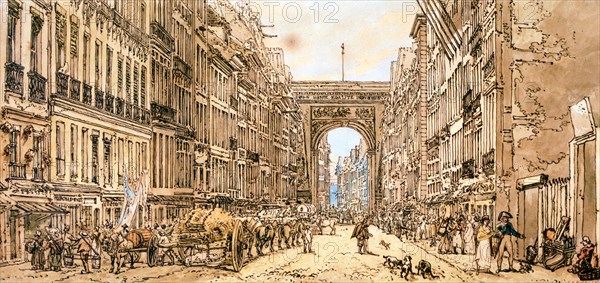 'The Faubourg and the Porte Saint-Denis', 1801. Artist: Thomas Girtin