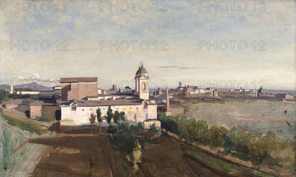 'Trinita dei Monti from the Villa Medici', c1830-1834. Artist: Jean-Baptiste-Camille Corot