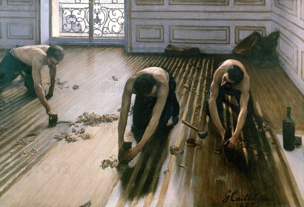'The Parquet Planers', 1875. Artist: Gustave Caillebotte