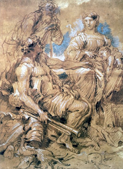 'Study of Figures in Costume', c1635-1670. Artist: Giovanni Benedetto Castiglione