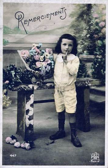 'Thanks', vintage French postcard, c1900. Artist: Unknown