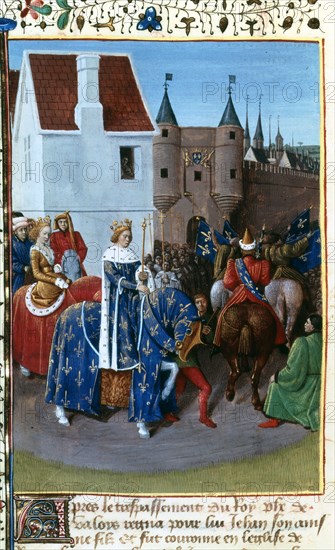 Entry of John II to Paris, 14th century, (1455-1460).  Artist: Jean Fouquet