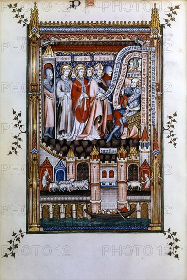 Sisinnius exhorts St Denis to renounce his faith, 1317. Artist: Unknown
