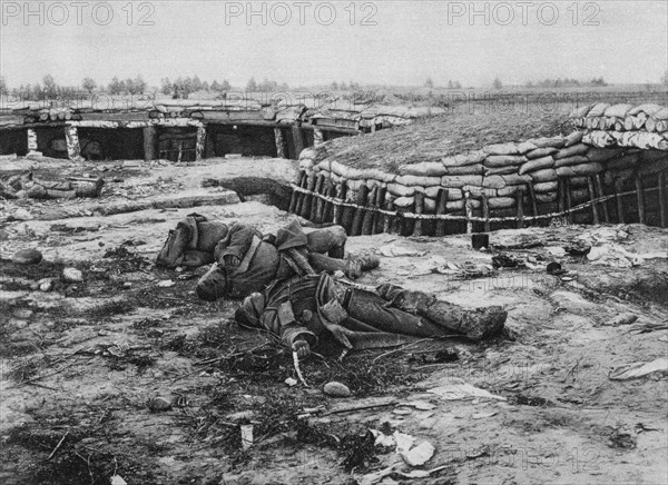 Captured Russian position, Melkov, Poland, World War I, 20 July 1915. Artist: Unknown