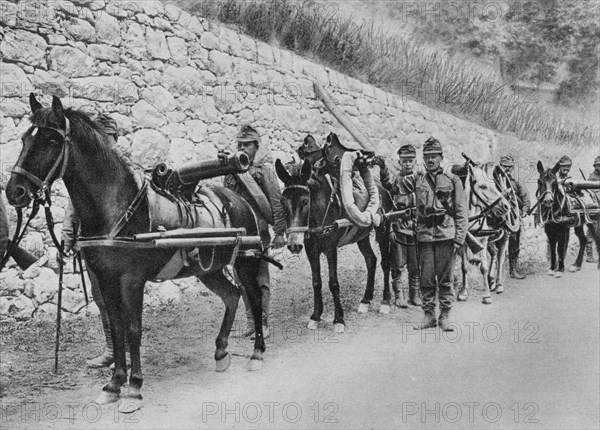 Austrian soldiers, Austro-Italian war, Battle of the Isonzo, World War I, 1915. Artist: Unknown