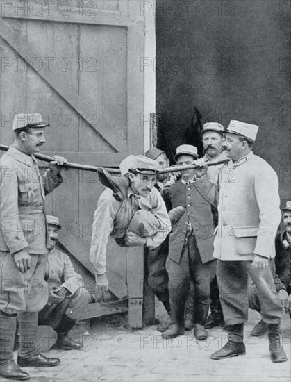 Distractions at the front; the 'human serpent', France, World War I,1915. Artist: Unknown