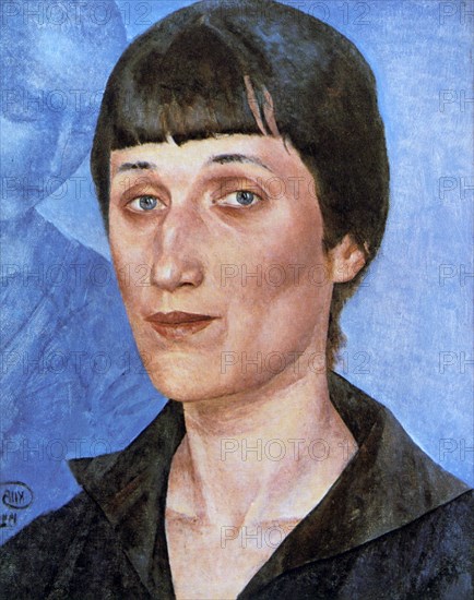 'Portrait of Anna Akhmatova', 1922. Artist: Kuz'ma Petrov-Vodkin