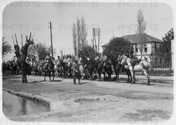 Officer inspecting a mounted detatchment of the French Foreign Legion, Syria, 20th century. Artist: Unknown