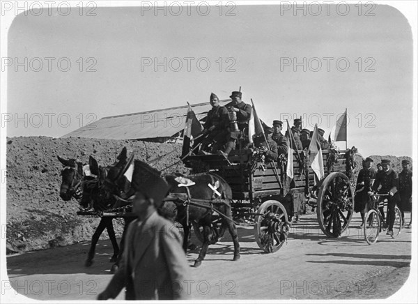 Soldiers of the French Foreign Legion travelling by wagon, Syria, 20th century. Artist: Unknown