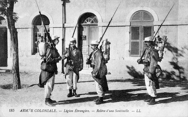 'The Changing of the Guard, The French Foreign Legion', c1910. Artist: Unknown