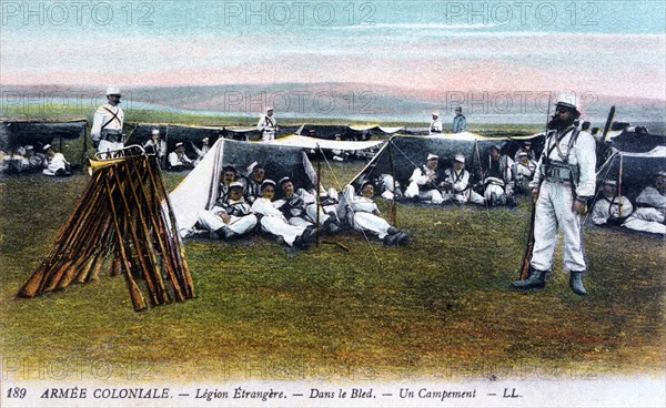 'The French Foreign Legion in their camp', c1910. Artist: Unknown