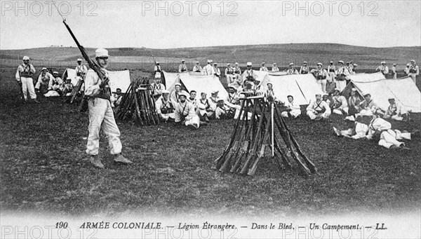 'The French Foreign Legion in their camp', c1910. Artist: Unknown