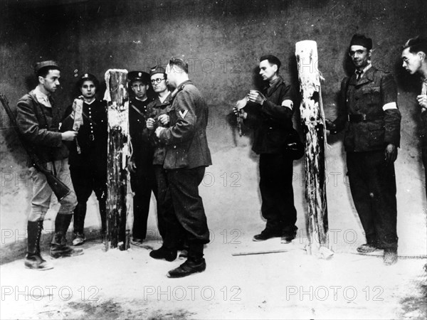 Execution posts used by the Nazis in the Air Ministry basement during the occupation, Paris, 1944. Artist: Unknown