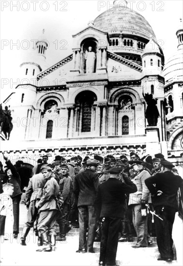 German soldiers outside the Sacre Coeur, Montmartre, Paris, 10 October 1940. Artist: Unknown