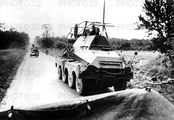 German armoured car during the advance on Paris, May-June 1940. Artist: Unknown