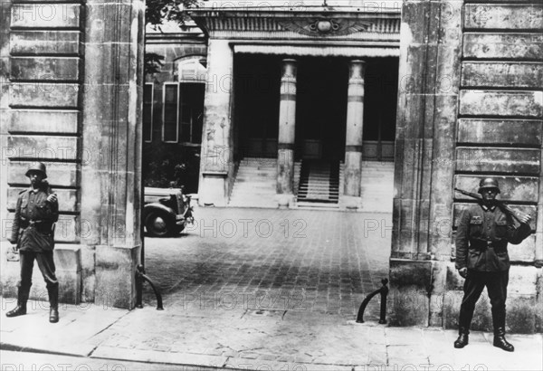 German sentries outside the German embassy in Paris, 20 June 1940. Artist: Unknown