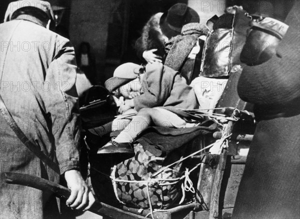 Refugees with their luggage at the Gare de l'Est, Paris, August 1940. Artist: Unknown