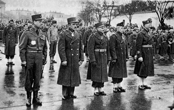 French soldiers being awarded the Legion d'Honneur, Mulhouse, France, 10 February 1945. Artist: Unknown